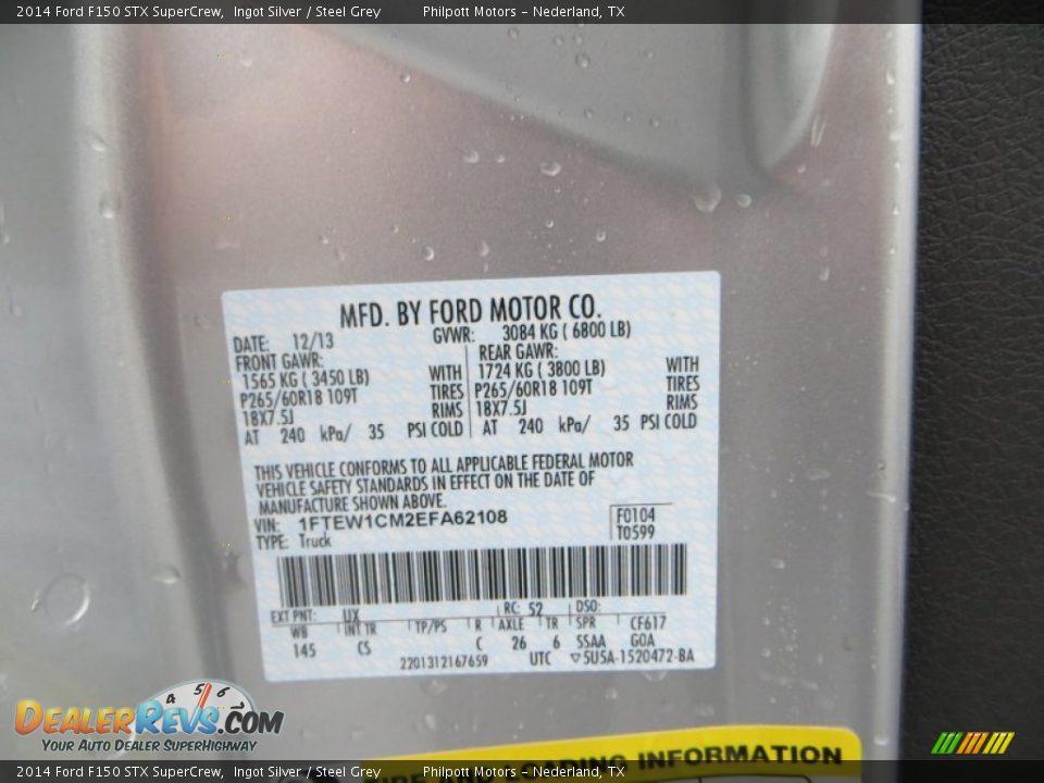 2014 Ford F150 STX SuperCrew Ingot Silver / Steel Grey Photo #35