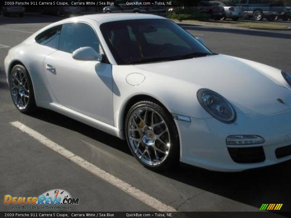 2009 Porsche 911 Carrera S Coupe Carrara White / Sea Blue Photo #2