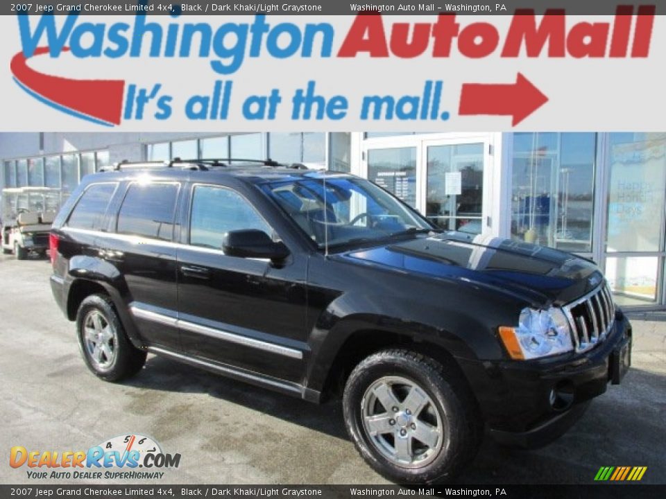 2007 Jeep Grand Cherokee Limited 4x4 Black / Dark Khaki/Light Graystone Photo #1