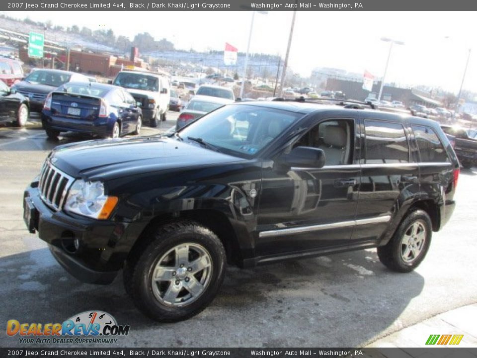 2007 Jeep Grand Cherokee Limited 4x4 Black / Dark Khaki/Light Graystone Photo #6