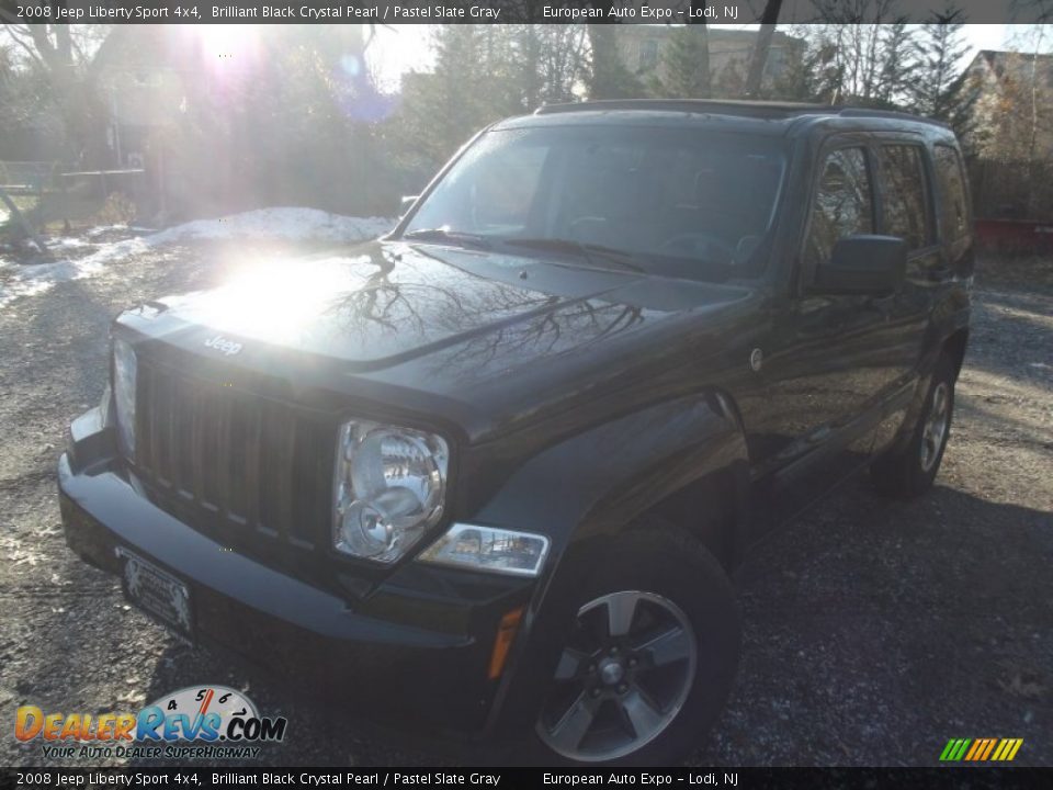 2008 Jeep Liberty Sport 4x4 Brilliant Black Crystal Pearl / Pastel Slate Gray Photo #1