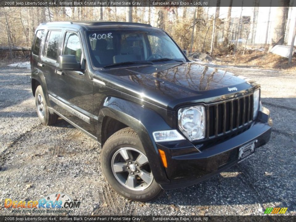 2008 Jeep Liberty Sport 4x4 Brilliant Black Crystal Pearl / Pastel Slate Gray Photo #2