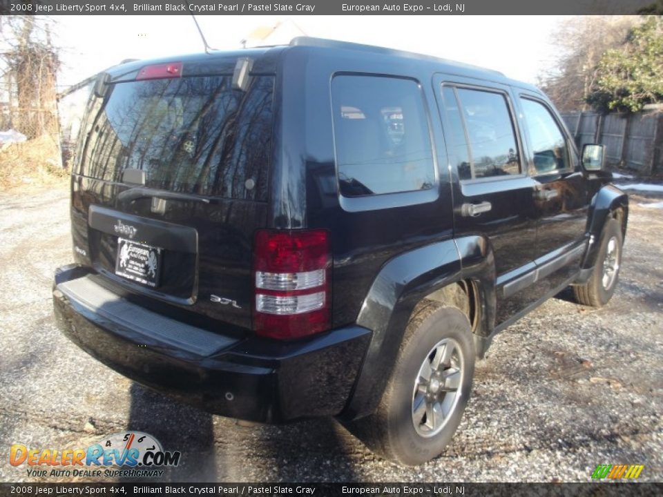 2008 Jeep Liberty Sport 4x4 Brilliant Black Crystal Pearl / Pastel Slate Gray Photo #3