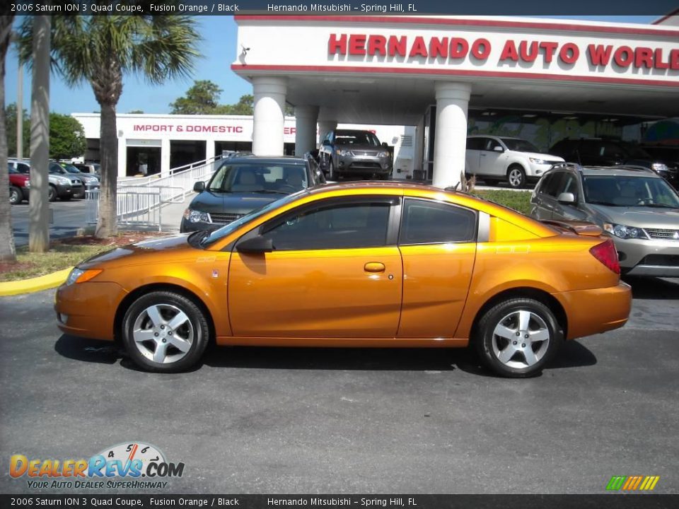 2006 Saturn ION 3 Quad Coupe Fusion Orange / Black Photo #2