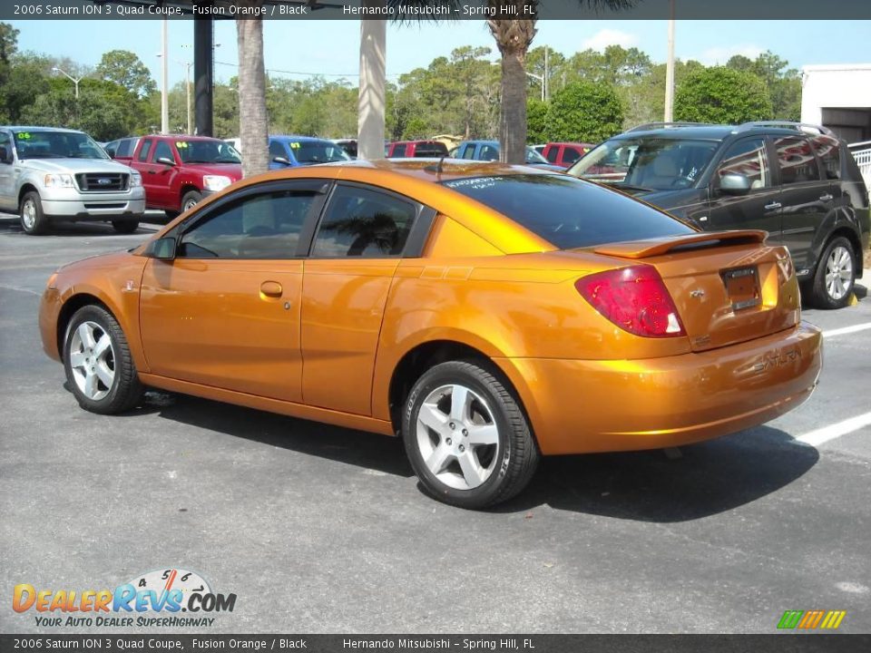 2006 Saturn ION 3 Quad Coupe Fusion Orange / Black Photo #3
