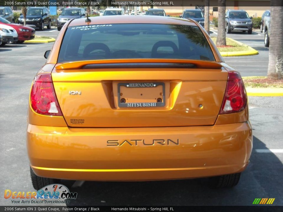 2006 Saturn ION 3 Quad Coupe Fusion Orange / Black Photo #4