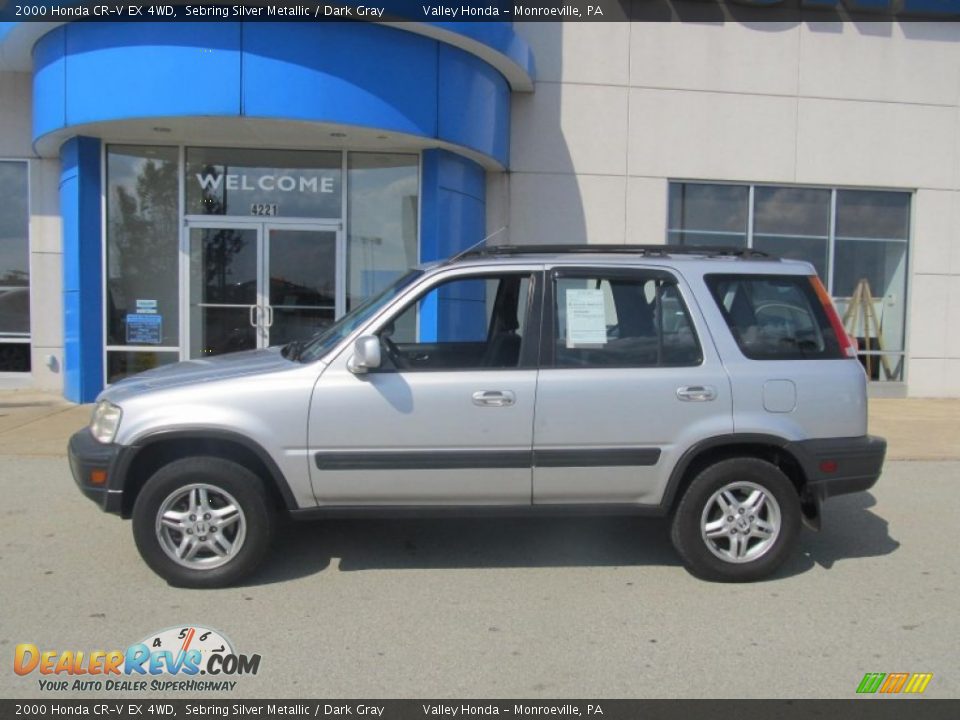 2000 Honda CR-V EX 4WD Sebring Silver Metallic / Dark Gray Photo #2