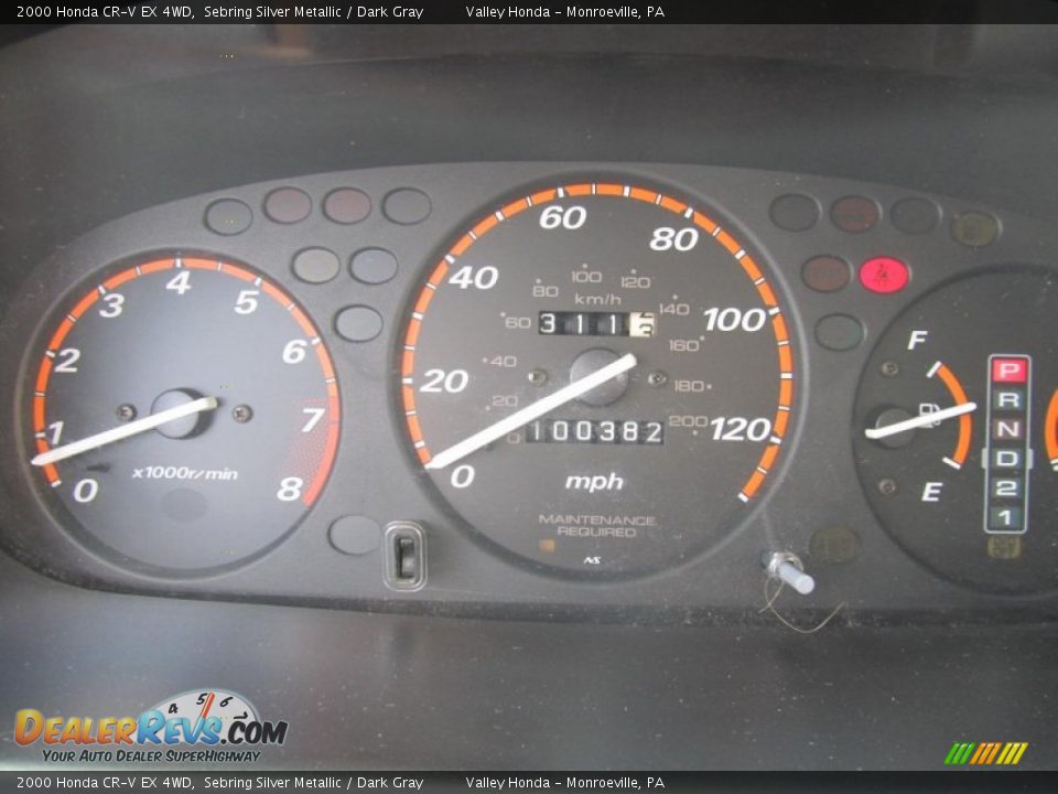 2000 Honda CR-V EX 4WD Sebring Silver Metallic / Dark Gray Photo #15