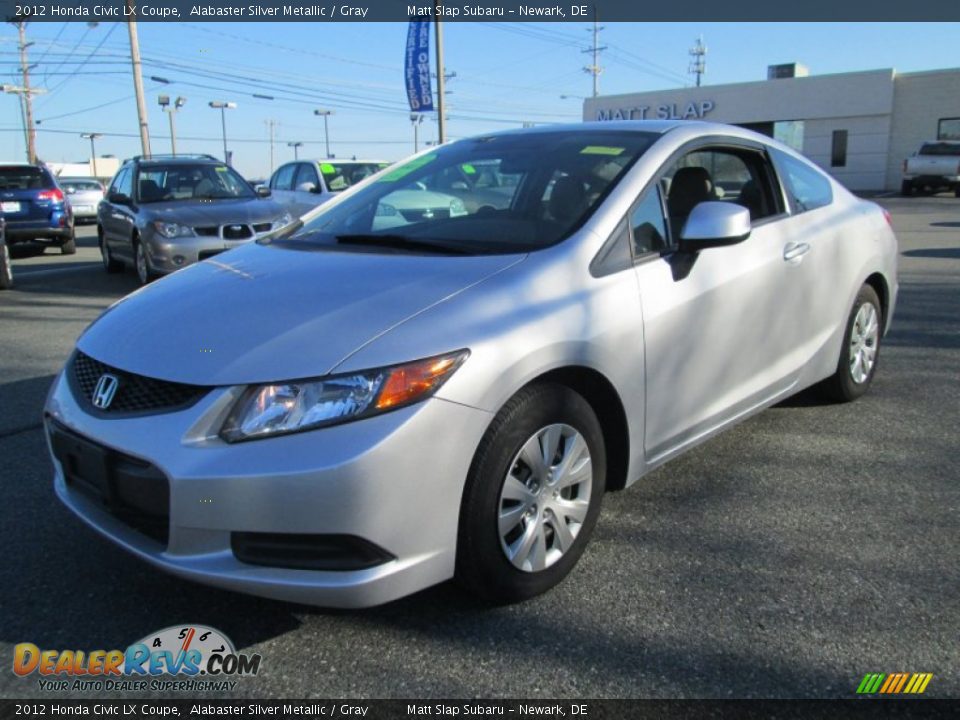 2012 Honda Civic LX Coupe Alabaster Silver Metallic / Gray Photo #2