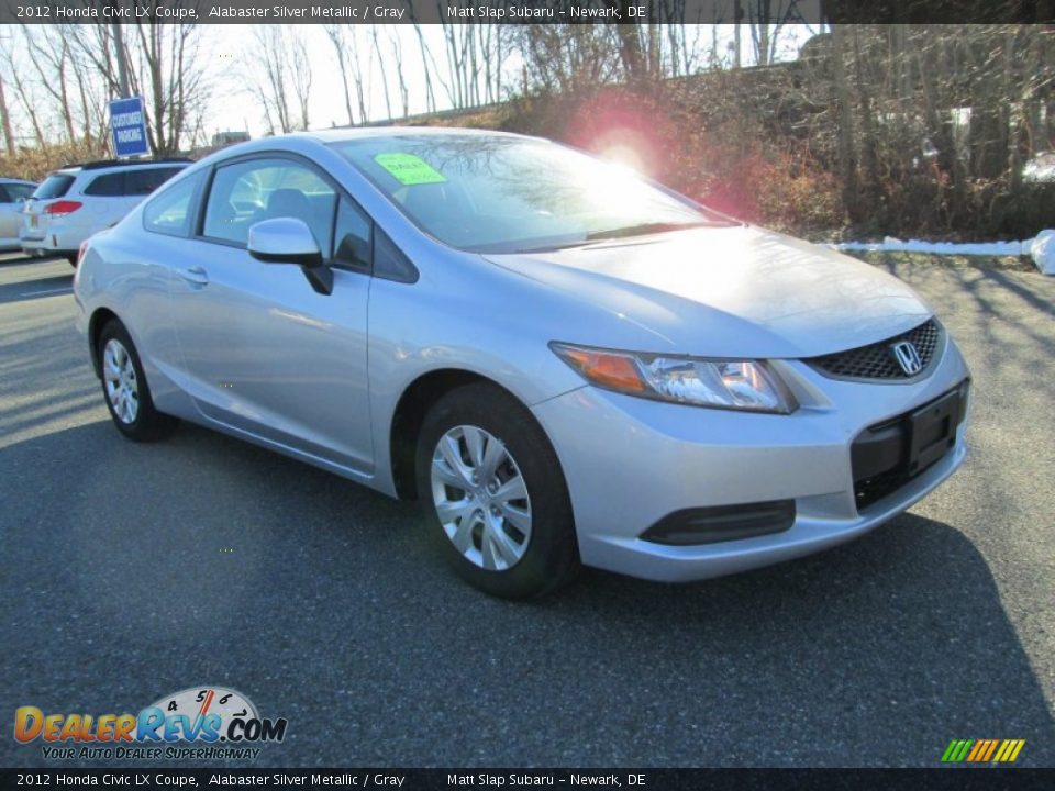 2012 Honda Civic LX Coupe Alabaster Silver Metallic / Gray Photo #4