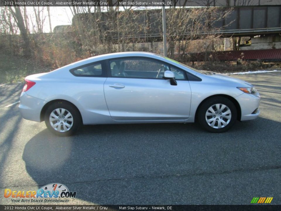 2012 Honda Civic LX Coupe Alabaster Silver Metallic / Gray Photo #5