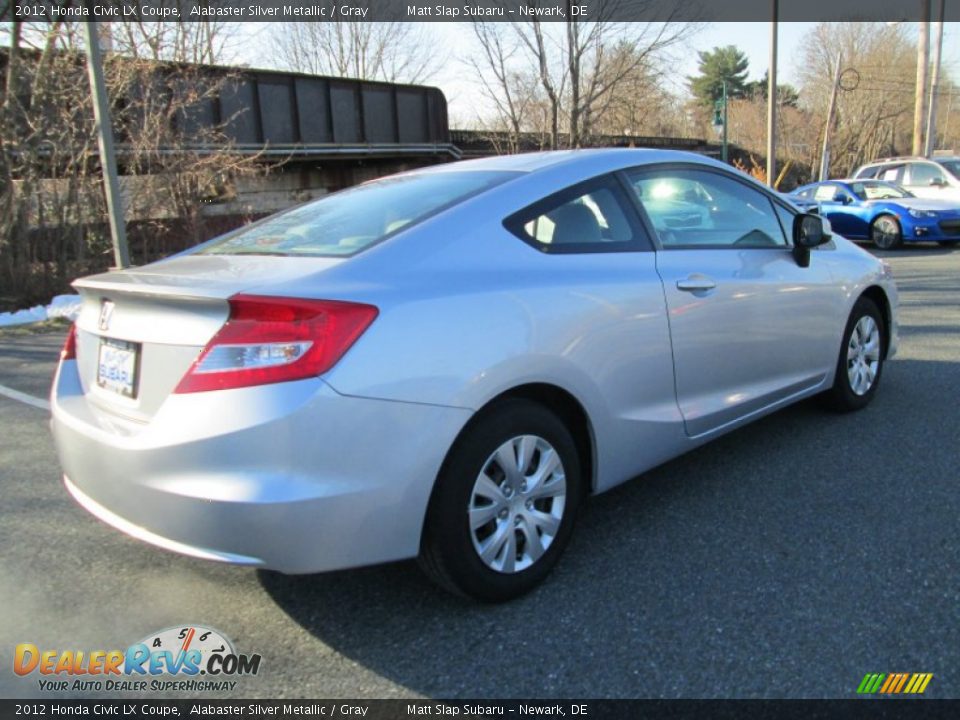 2012 Honda Civic LX Coupe Alabaster Silver Metallic / Gray Photo #6