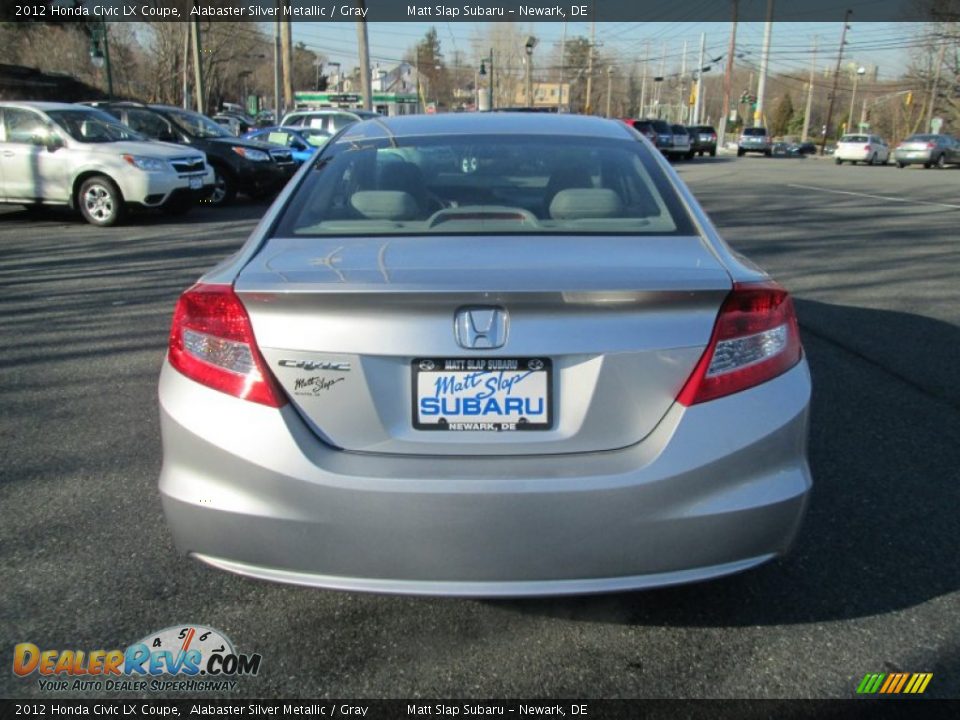 2012 Honda Civic LX Coupe Alabaster Silver Metallic / Gray Photo #7