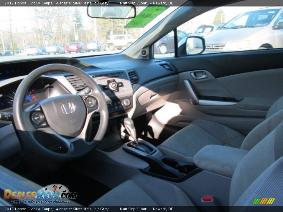 2012 Honda Civic LX Coupe Alabaster Silver Metallic / Gray Photo #10