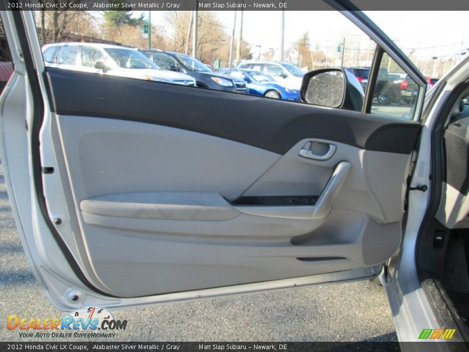 2012 Honda Civic LX Coupe Alabaster Silver Metallic / Gray Photo #12