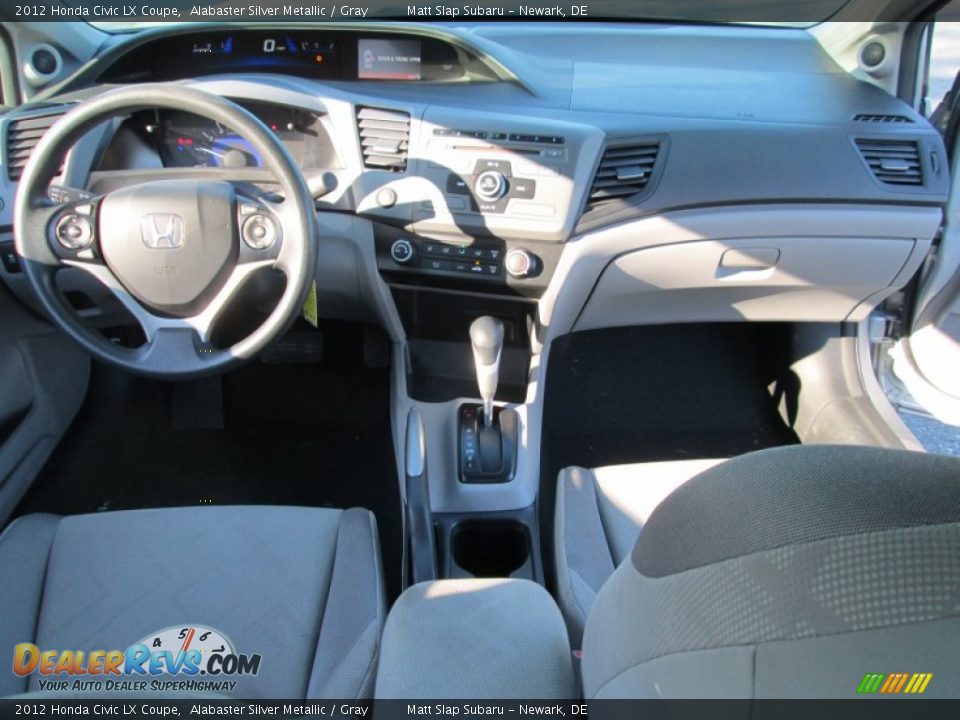 2012 Honda Civic LX Coupe Alabaster Silver Metallic / Gray Photo #21
