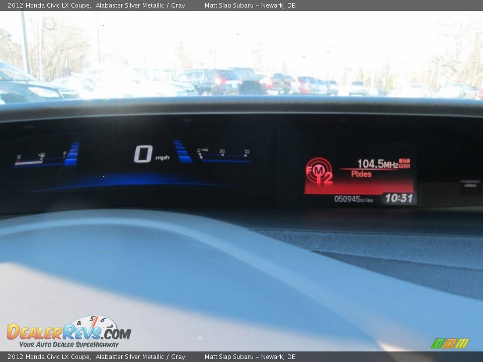 2012 Honda Civic LX Coupe Alabaster Silver Metallic / Gray Photo #25