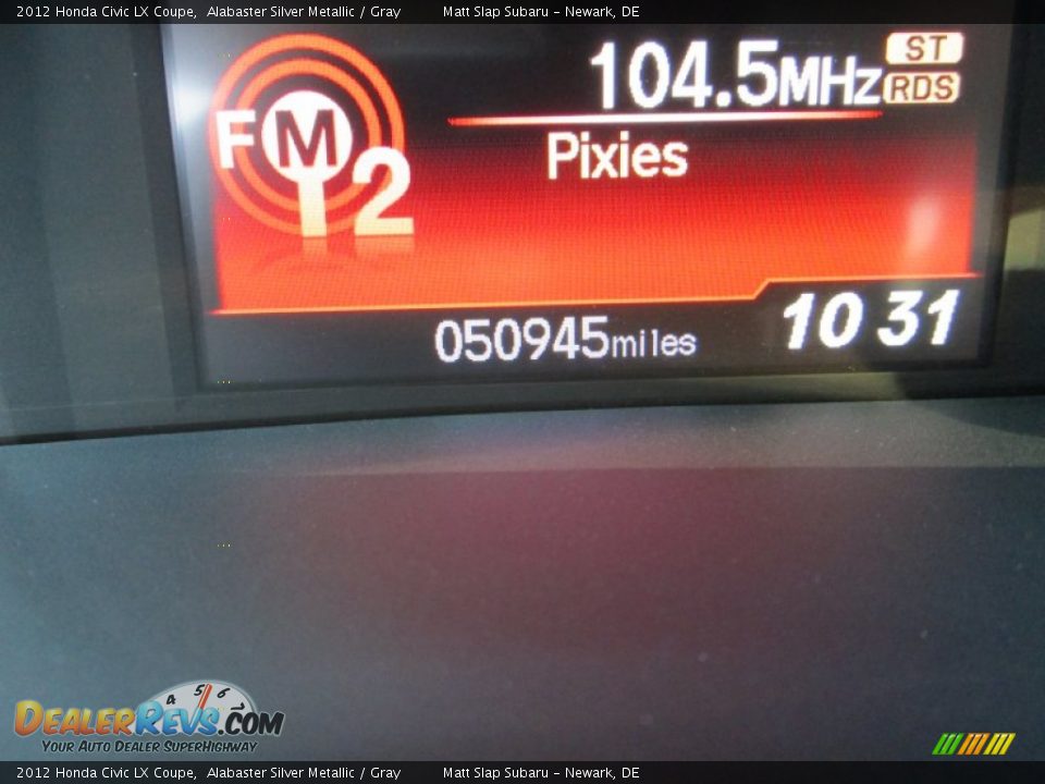 2012 Honda Civic LX Coupe Alabaster Silver Metallic / Gray Photo #26