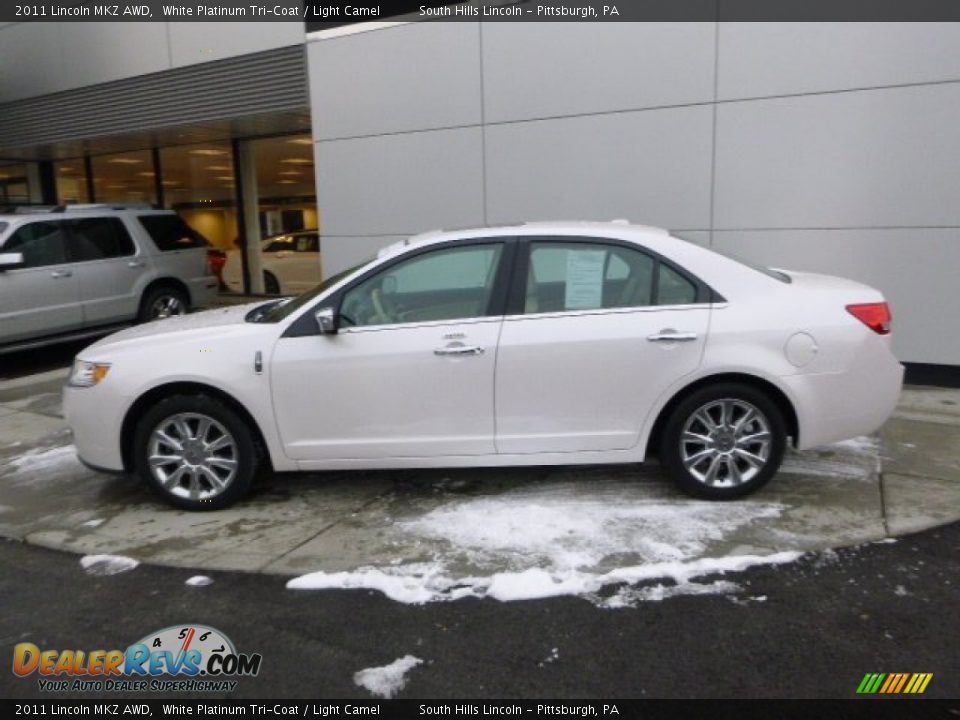 2011 Lincoln MKZ AWD White Platinum Tri-Coat / Light Camel Photo #2