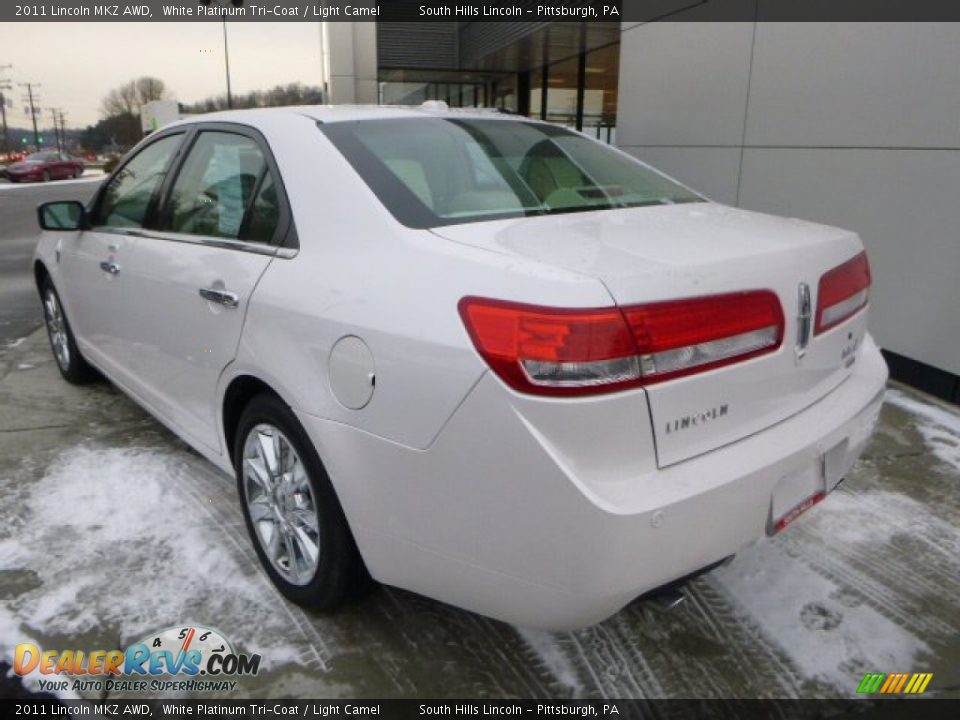 2011 Lincoln MKZ AWD White Platinum Tri-Coat / Light Camel Photo #3
