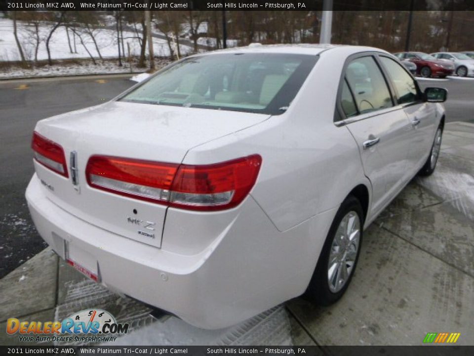2011 Lincoln MKZ AWD White Platinum Tri-Coat / Light Camel Photo #5