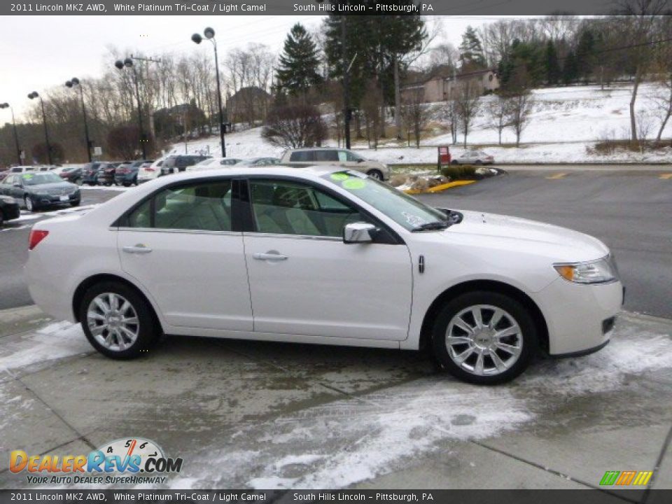 2011 Lincoln MKZ AWD White Platinum Tri-Coat / Light Camel Photo #6
