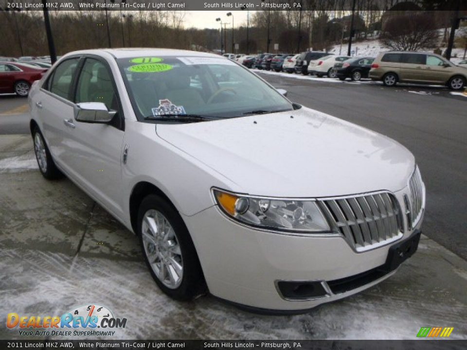 2011 Lincoln MKZ AWD White Platinum Tri-Coat / Light Camel Photo #7