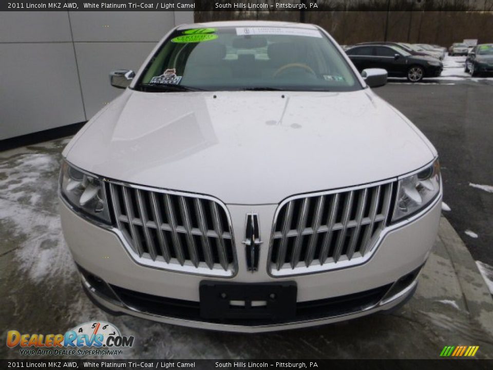 2011 Lincoln MKZ AWD White Platinum Tri-Coat / Light Camel Photo #8