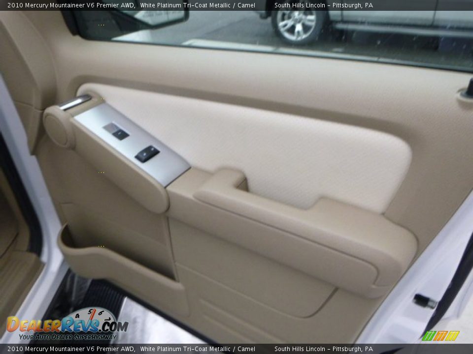 2010 Mercury Mountaineer V6 Premier AWD White Platinum Tri-Coat Metallic / Camel Photo #13