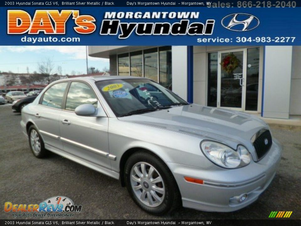 2003 Hyundai Sonata GLS V6 Brilliant Silver Metallic / Black Photo #1