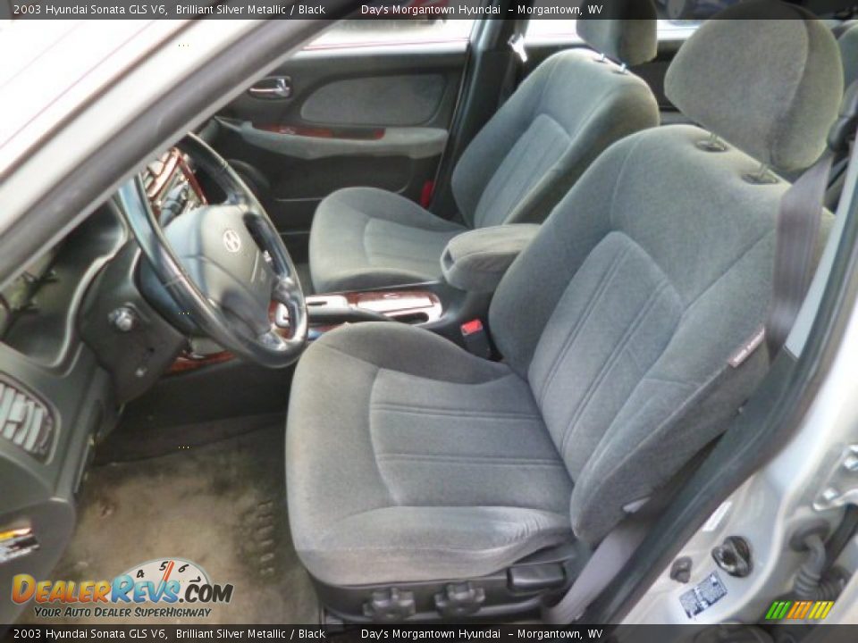 2003 Hyundai Sonata GLS V6 Brilliant Silver Metallic / Black Photo #16