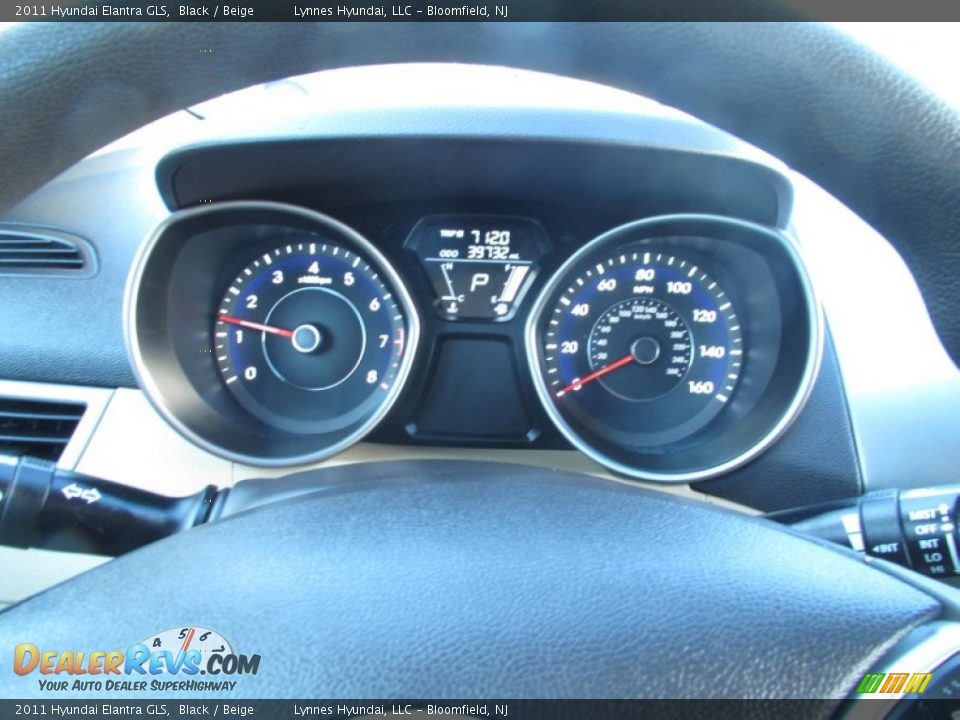 2011 Hyundai Elantra GLS Black / Beige Photo #12