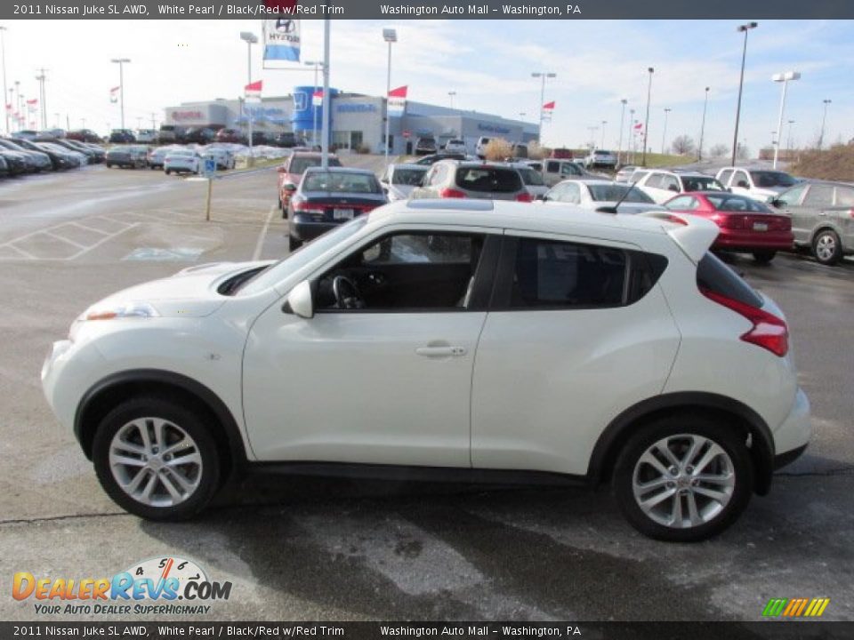 2011 Nissan Juke SL AWD White Pearl / Black/Red w/Red Trim Photo #5