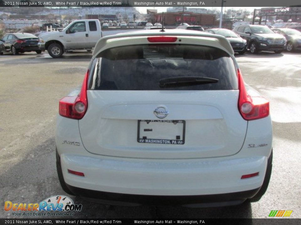 2011 Nissan Juke SL AWD White Pearl / Black/Red w/Red Trim Photo #7