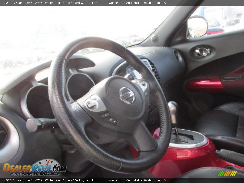2011 Nissan Juke SL AWD White Pearl / Black/Red w/Red Trim Photo #9