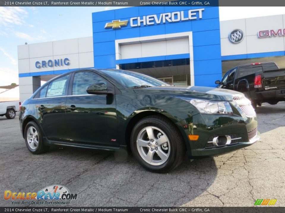 2014 Chevrolet Cruze LT Rainforest Green Metallic / Medium Titanium Photo #1
