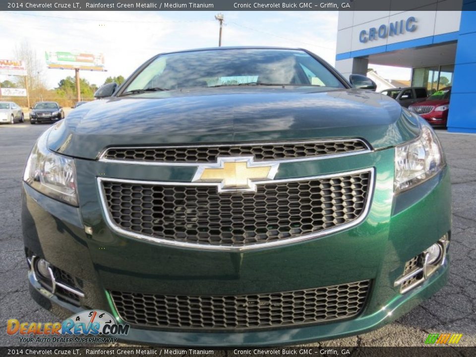 2014 Chevrolet Cruze LT Rainforest Green Metallic / Medium Titanium Photo #2