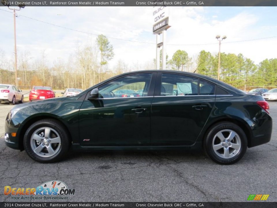 2014 Chevrolet Cruze LT Rainforest Green Metallic / Medium Titanium Photo #4