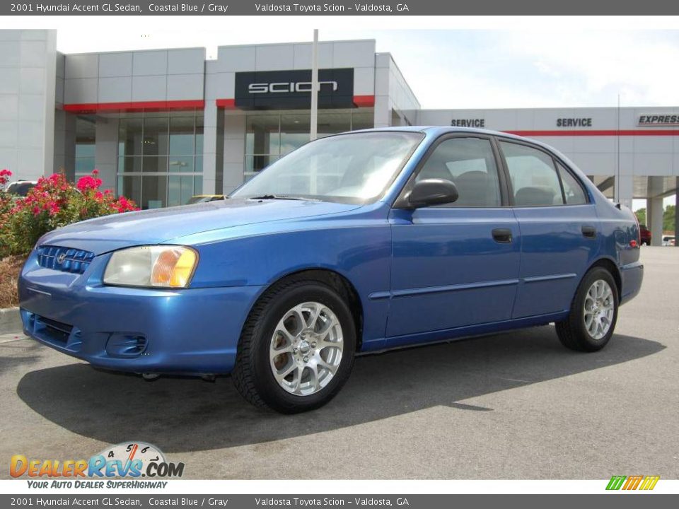 2001 Hyundai Accent GL Sedan Coastal Blue / Gray Photo 1