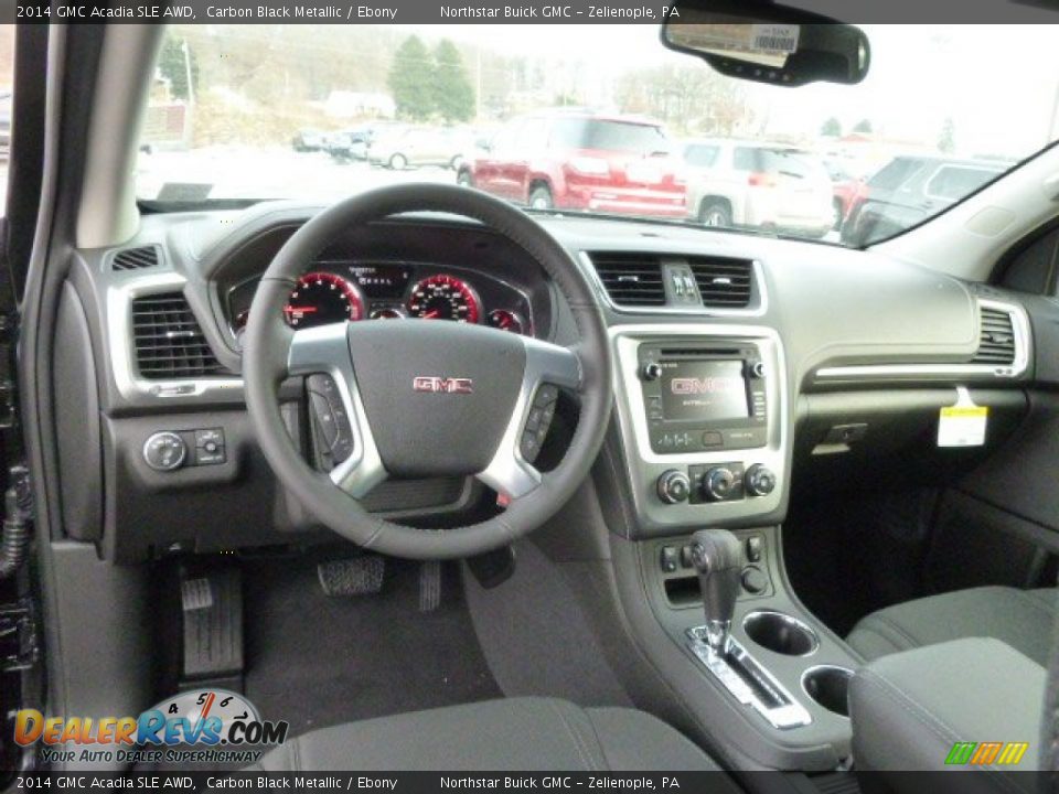 2014 GMC Acadia SLE AWD Carbon Black Metallic / Ebony Photo #14