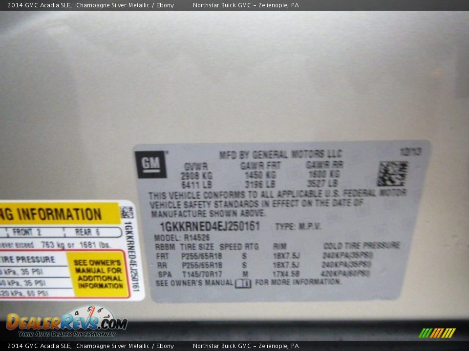 2014 GMC Acadia SLE Champagne Silver Metallic / Ebony Photo #20