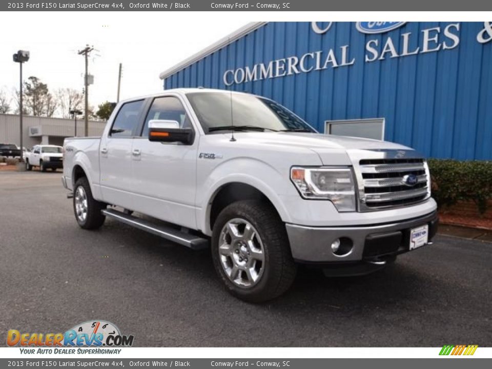 2013 Ford F150 Lariat SuperCrew 4x4 Oxford White / Black Photo #3
