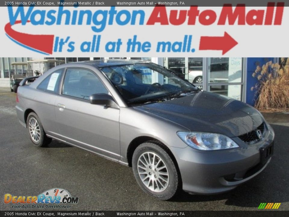 2005 Honda Civic EX Coupe Magnesium Metallic / Black Photo #1