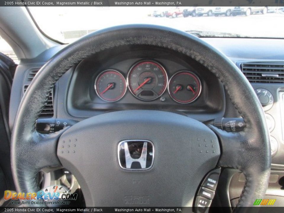2005 Honda Civic EX Coupe Magnesium Metallic / Black Photo #17