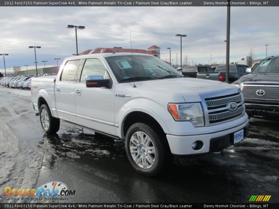 2012 Ford F150 Platinum SuperCrew 4x4 White Platinum Metallic Tri-Coat / Platinum Steel Gray/Black Leather Photo #1