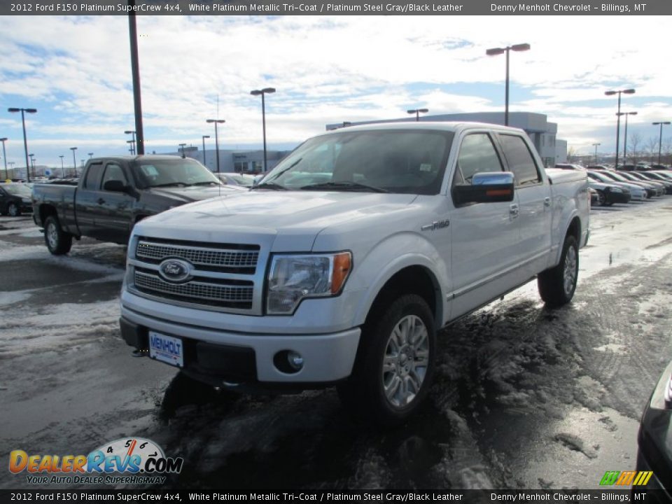 2012 Ford F150 Platinum SuperCrew 4x4 White Platinum Metallic Tri-Coat / Platinum Steel Gray/Black Leather Photo #2