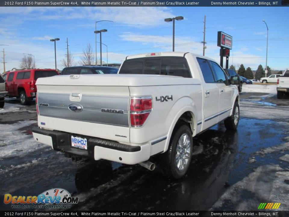 2012 Ford F150 Platinum SuperCrew 4x4 White Platinum Metallic Tri-Coat / Platinum Steel Gray/Black Leather Photo #4