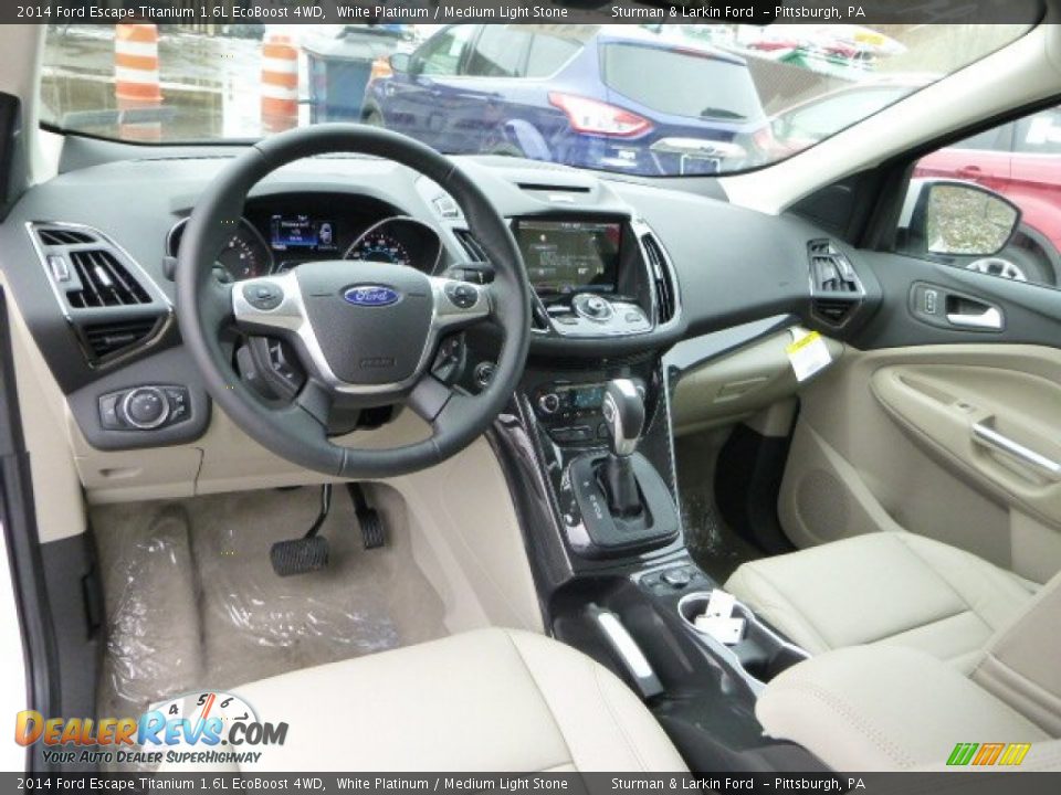 2014 Ford Escape Titanium 1.6L EcoBoost 4WD White Platinum / Medium Light Stone Photo #10