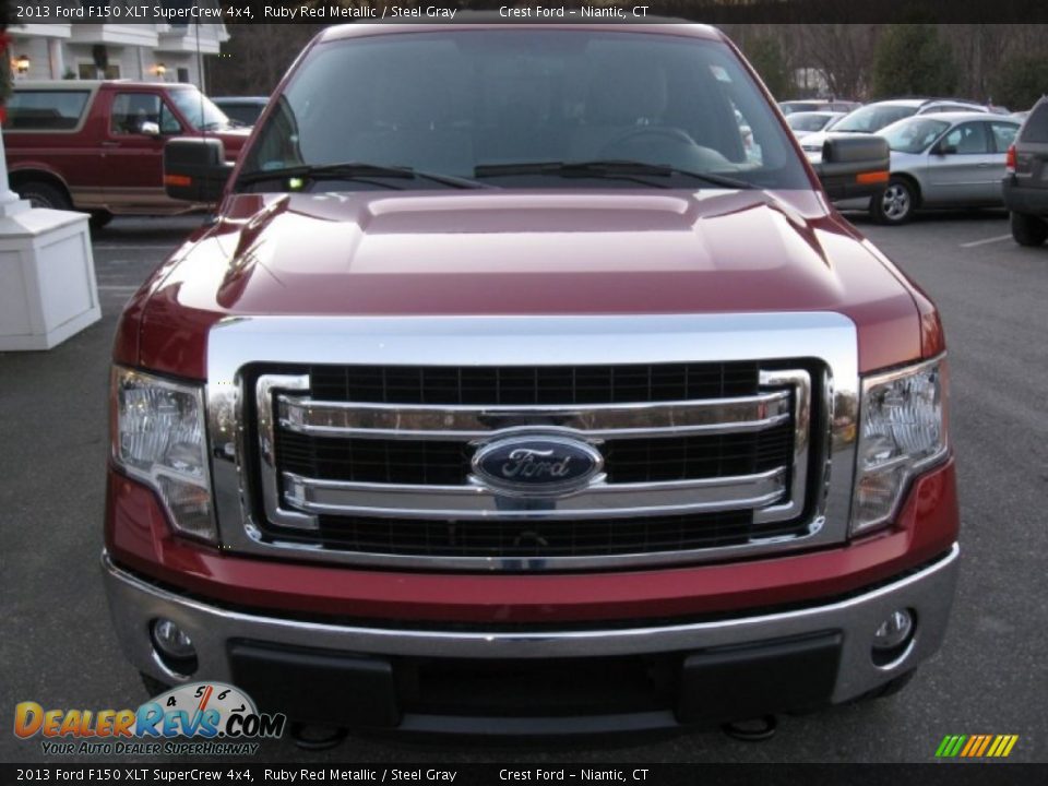 2013 Ford F150 XLT SuperCrew 4x4 Ruby Red Metallic / Steel Gray Photo #2