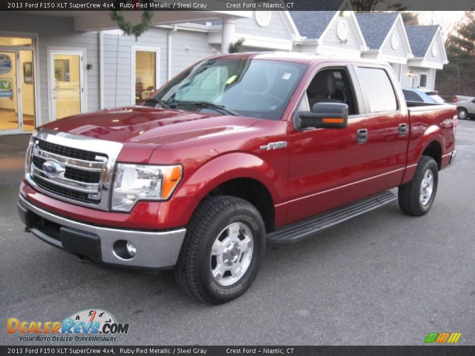 2013 Ford F150 XLT SuperCrew 4x4 Ruby Red Metallic / Steel Gray Photo #3